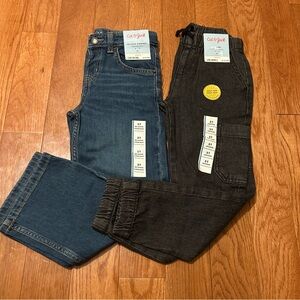 NWT Lot of 2 Cat & Jack Boys Relaxed Straight Black Jogger Jeans Adjustable